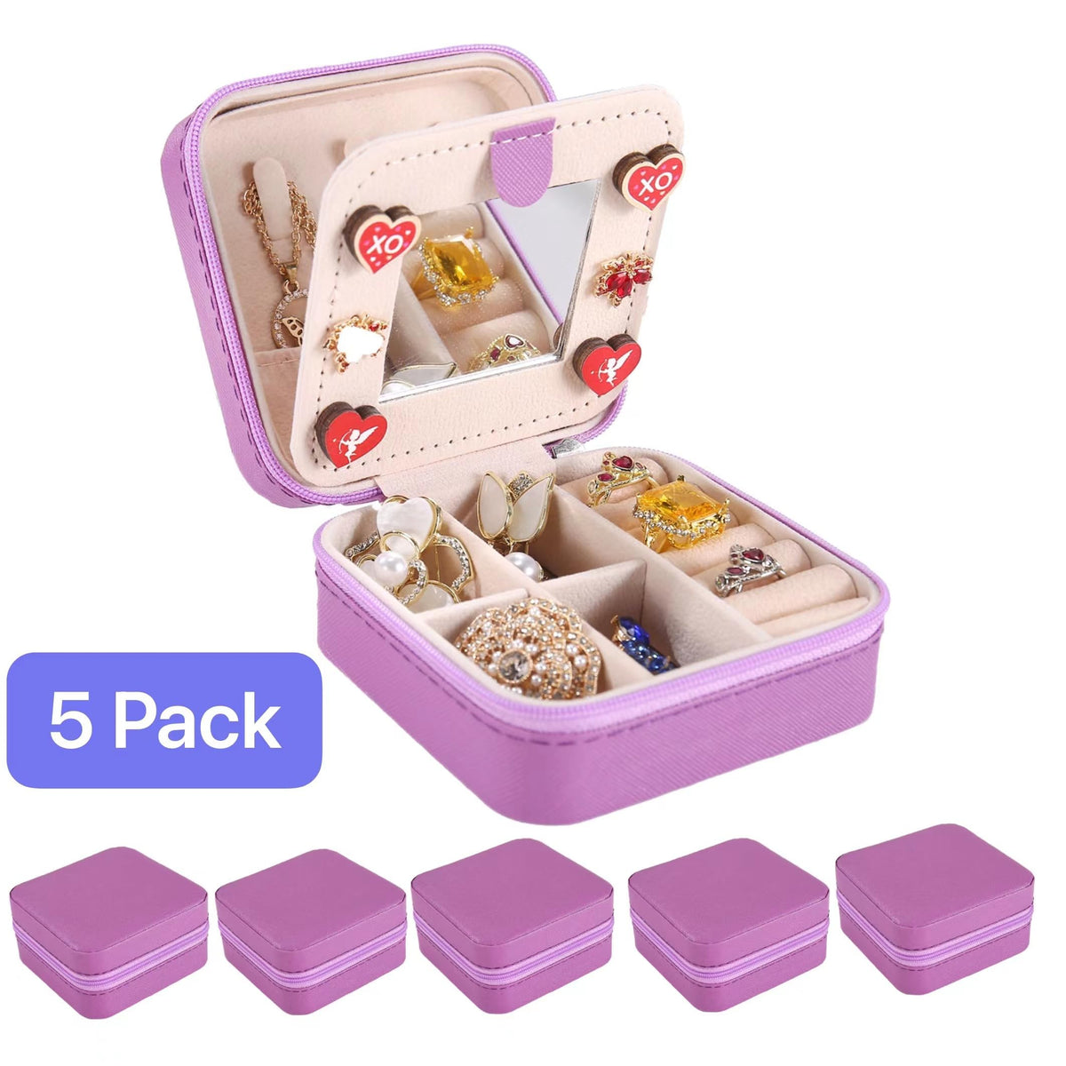 KElofoN Travel Jewelry Case and Organizer with Mirror - Gift for Women and Girls