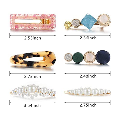 Mehayi 20 PCS Macaron Pearl Acrylic Resin Fashion Hair Clips Set, Cute Hair Barrettes Bobby Pins, Boho Fancy Hairpin Accessories Headwear Styling Tools, Gifts for Women Girls Decorative Wedding