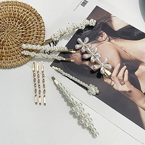 Mehayi 20 PCS Macaron Pearl Acrylic Resin Fashion Hair Clips Set, Cute Hair Barrettes Bobby Pins, Boho Fancy Hairpin Accessories Headwear Styling Tools, Gifts for Women Girls Decorative Wedding