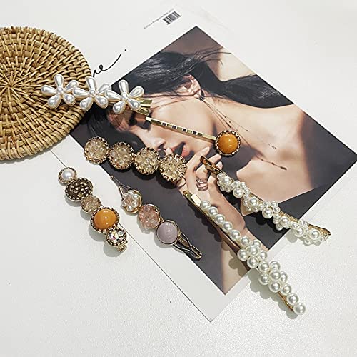 Mehayi 20 PCS Macaron Pearl Acrylic Resin Fashion Hair Clips Set, Cute Hair Barrettes Bobby Pins, Boho Fancy Hairpin Accessories Headwear Styling Tools, Gifts for Women Girls Decorative Wedding