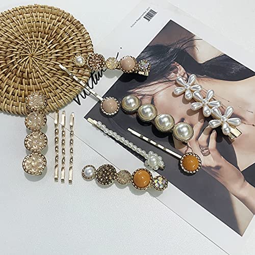 Mehayi 20 PCS Macaron Pearl Acrylic Resin Fashion Hair Clips Set, Cute Hair Barrettes Bobby Pins, Boho Fancy Hairpin Accessories Headwear Styling Tools, Gifts for Women Girls Decorative Wedding