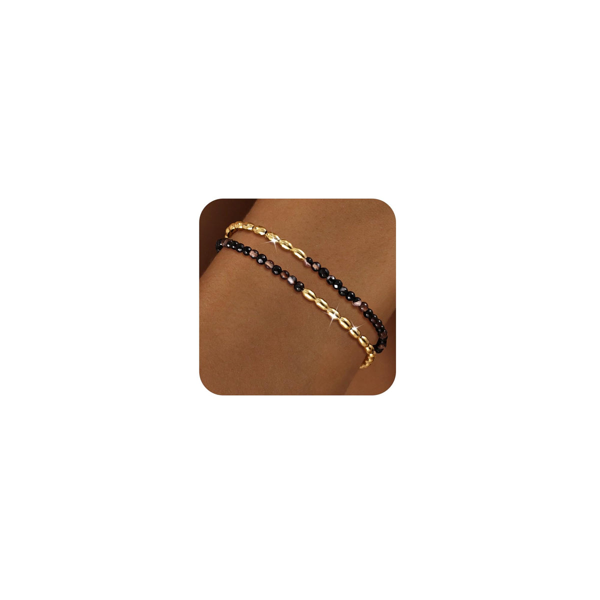 MBW Gold Bracelets for Women Trendy, Dainty 14K Gold Plated Bracelet Stack Beaded Chain Bracelet Set Thin Small Cute Paperclip Bracelets Fashion Waterproof Jewelry Gift Gold Accessories for Women