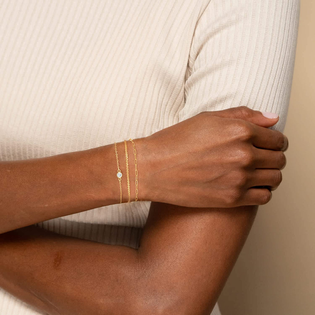 MBW Gold Bracelets for Women Trendy, Dainty 14K Gold Plated Bracelet Stack Beaded Chain Bracelet Set Thin Small Cute Paperclip Bracelets Fashion Waterproof Jewelry Gift Gold Accessories for Women