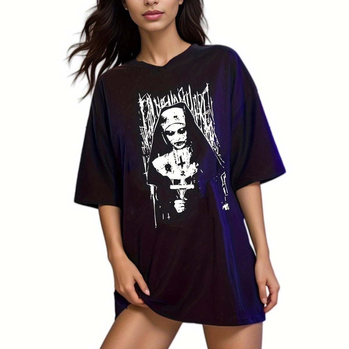 Women Goth T Shirt Y2K Harajuku Graphic Tops Cotton Anime Clothes