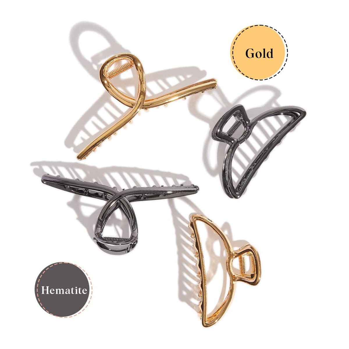 Kitsch Gold Metal Claw Clips, Large Hair Clips for All Hair Types, Hair Claw Clip, Cute Claw Clips for Girls And Women, Hair Claw, Strong Hair Clips, Claw Clip, 1 Piece