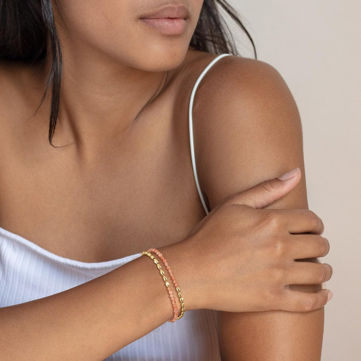 MBW Gold Bracelets for Women Trendy, Dainty 14K Gold Plated Bracelet Stack Beaded Chain Bracelet Set Thin Small Cute Paperclip Bracelets Fashion Waterproof Jewelry Gift Gold Accessories for Women