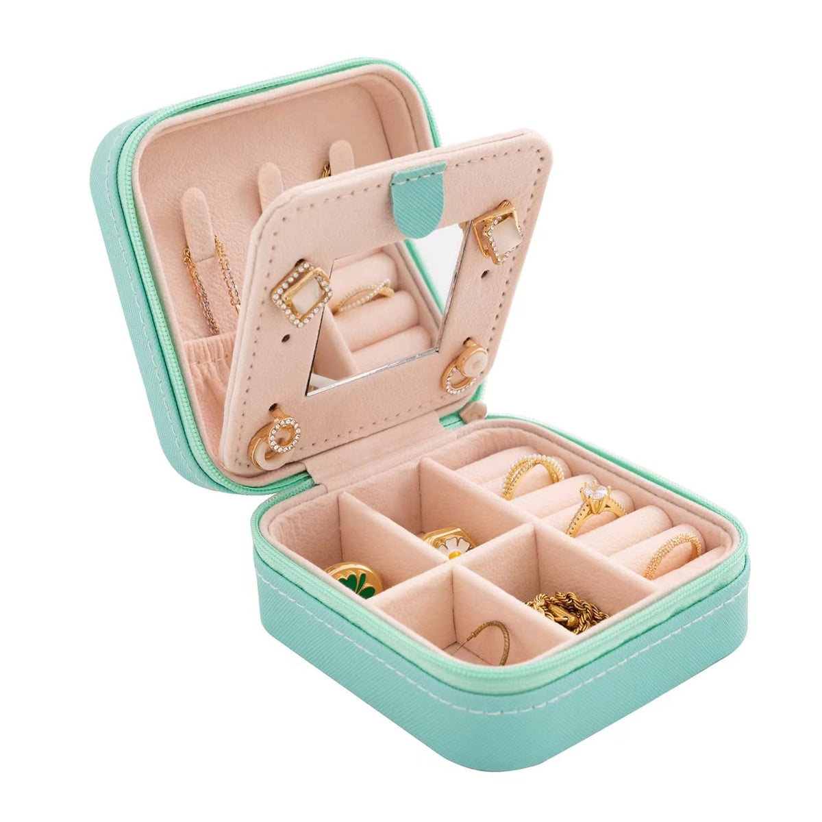 KElofoN Travel Jewelry Case and Organizer with Mirror - Gift for Women and Girls
