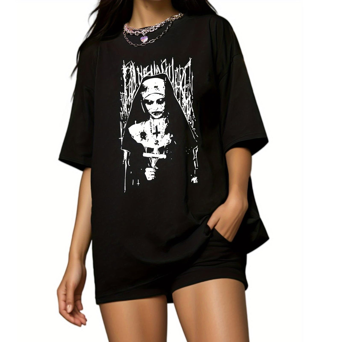 Women Goth T Shirt Y2K Harajuku Graphic Tops Cotton Anime Clothes