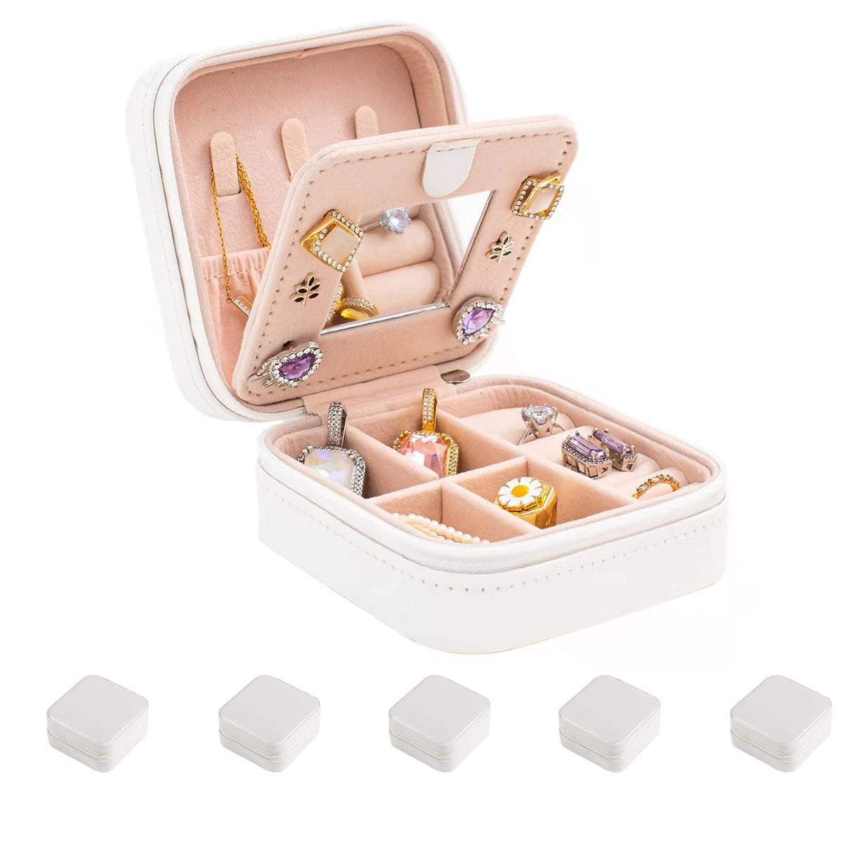 KElofoN Travel Jewelry Case and Organizer with Mirror - Gift for Women and Girls