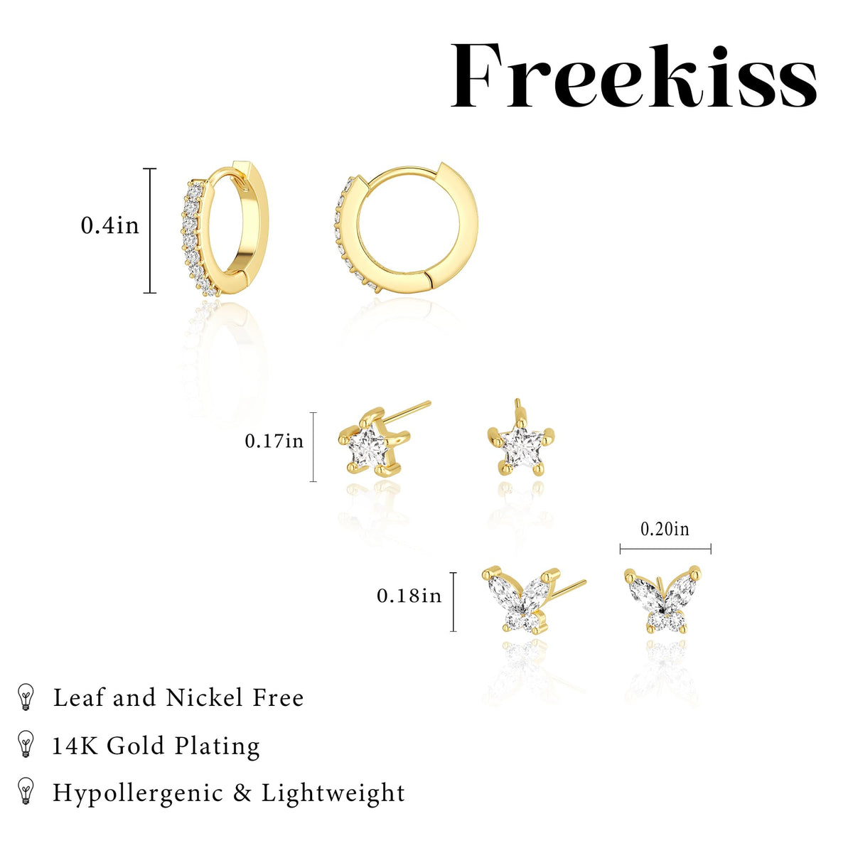 3 Pairs Gold Hoop Earrings Set: Dainty Stud Earrings Trendy Small 14K Gold Plated Hypoallergenic Dangle Cartilage Huggie Hoop Earrings for Women Gold Jewelry for Women Gifts