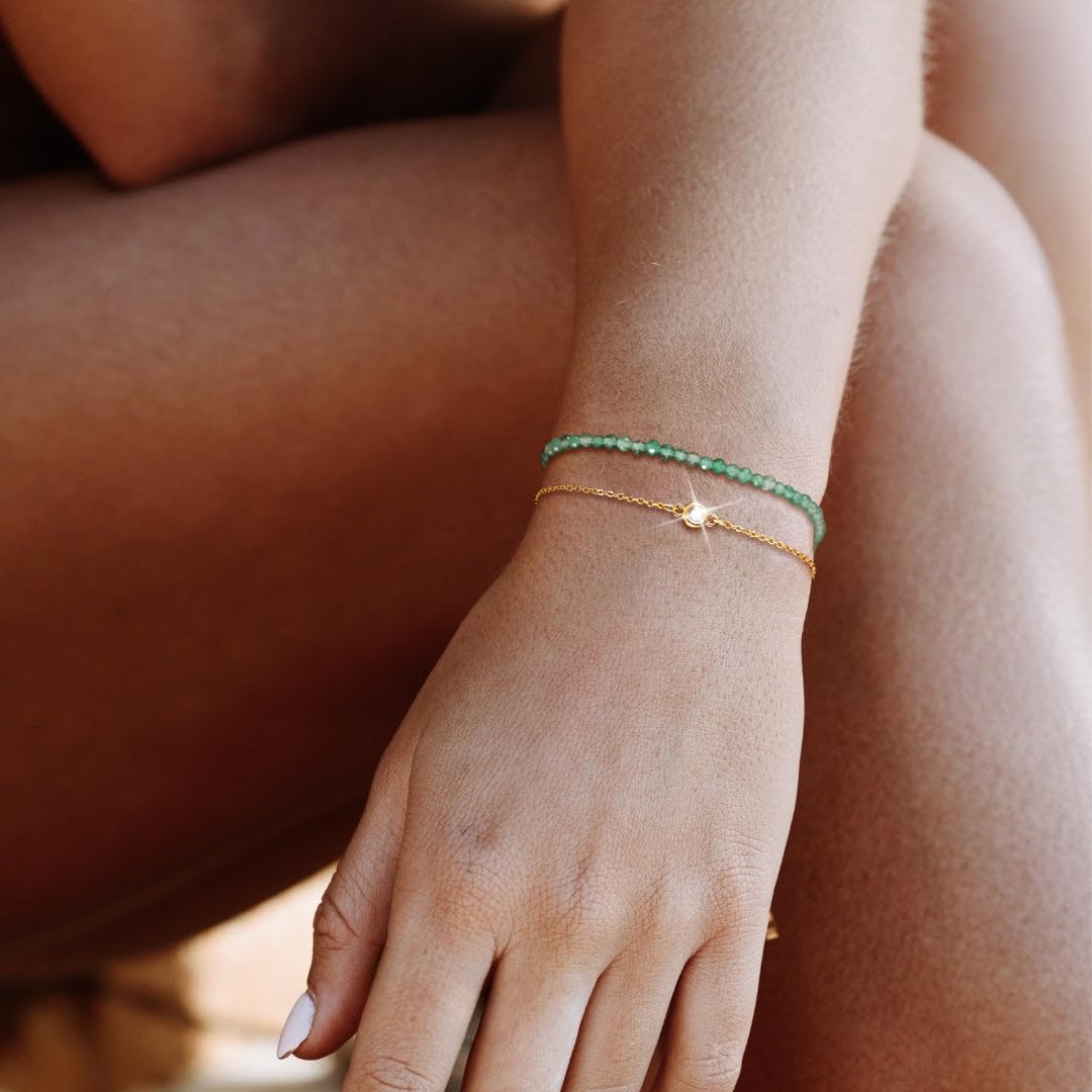 MBW Gold Bracelets for Women Trendy, Dainty 14K Gold Plated Bracelet Stack Beaded Chain Bracelet Set Thin Small Cute Paperclip Bracelets Fashion Waterproof Jewelry Gift Gold Accessories for Women