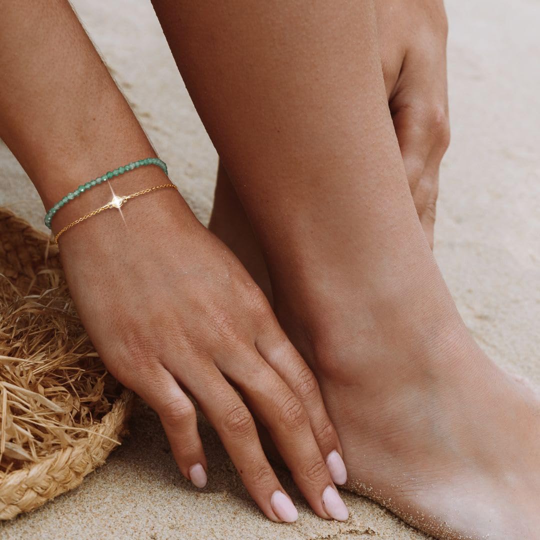 MBW Gold Bracelets for Women Trendy, Dainty 14K Gold Plated Bracelet Stack Beaded Chain Bracelet Set Thin Small Cute Paperclip Bracelets Fashion Waterproof Jewelry Gift Gold Accessories for Women