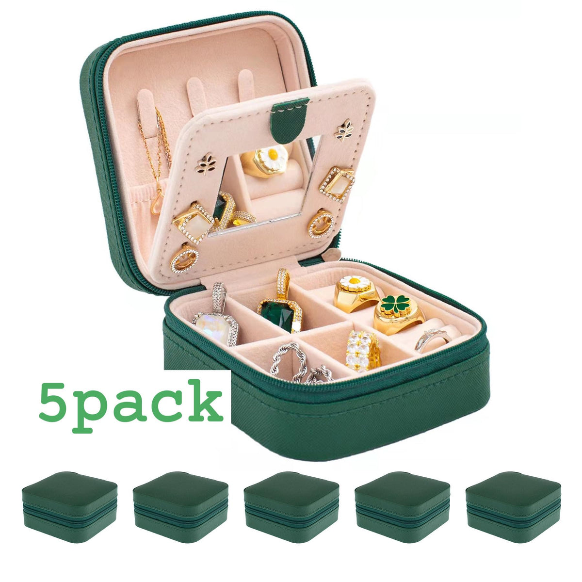 KElofoN Travel Jewelry Case and Organizer with Mirror - Gift for Women and Girls