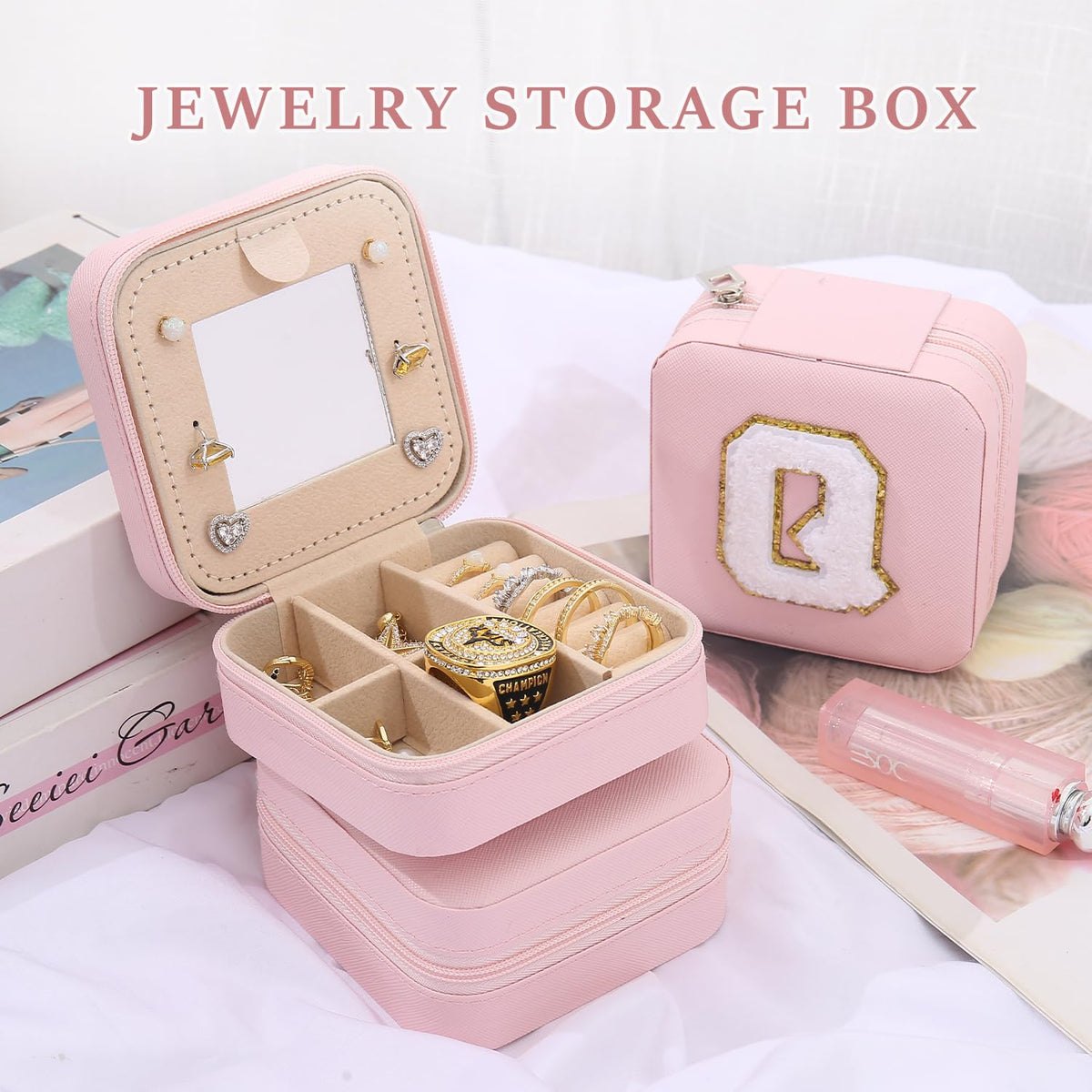 KElofoN Travel Jewelry Case and Organizer with Mirror - Gift for Women and Girls