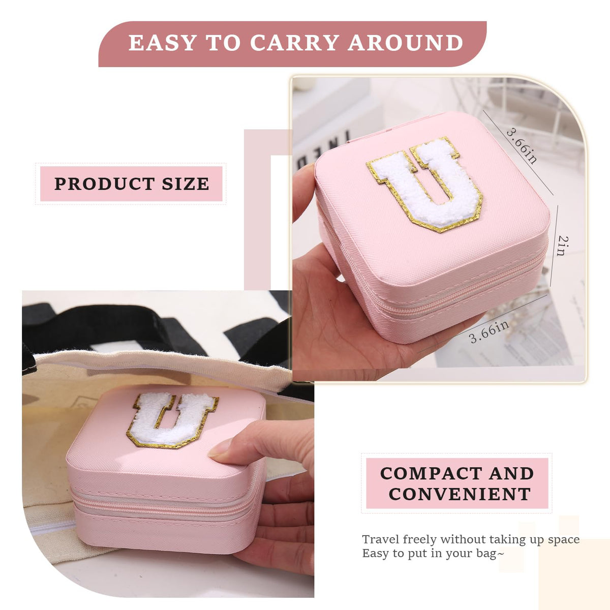 KElofoN Travel Jewelry Case and Organizer with Mirror - Gift for Women and Girls