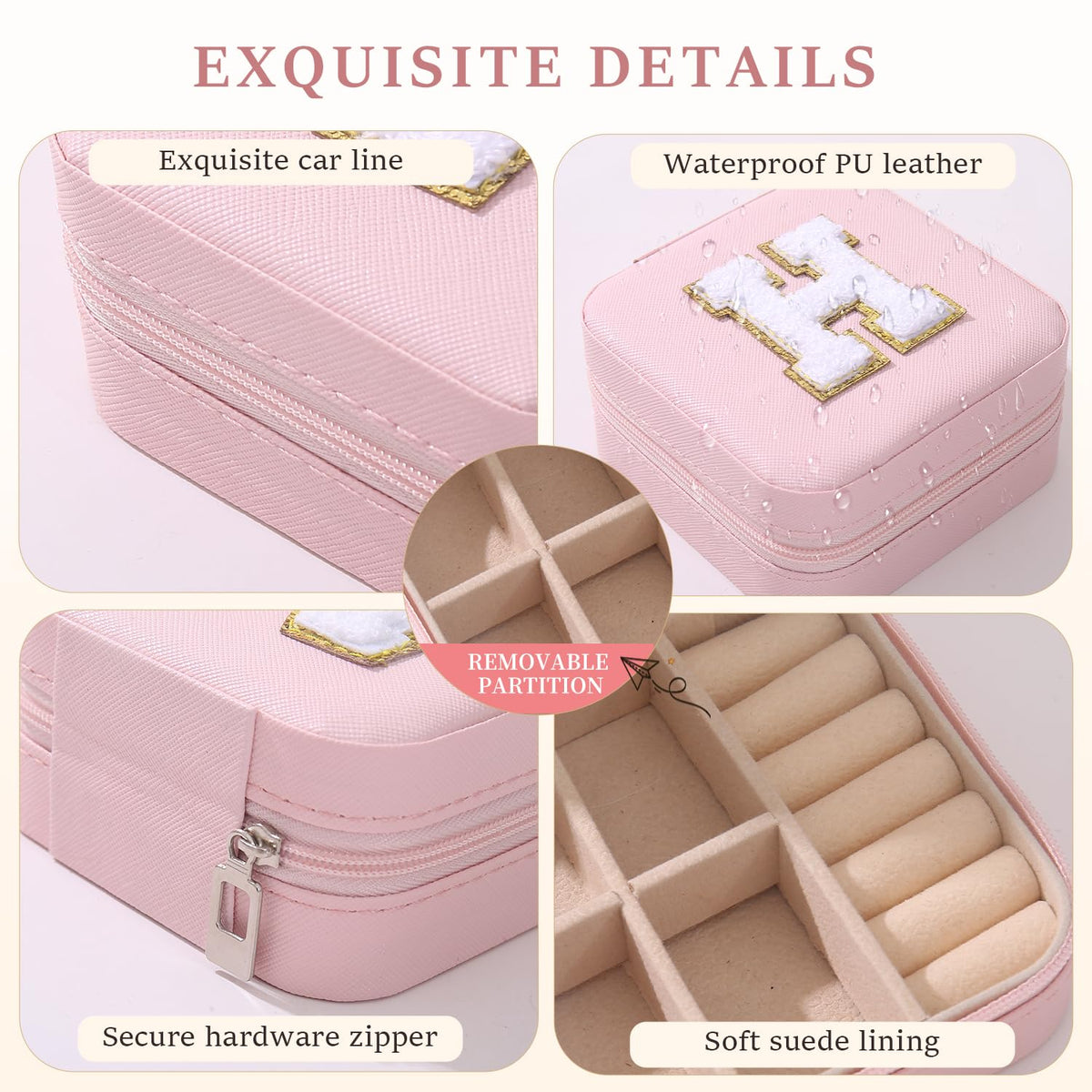 KElofoN Travel Jewelry Case and Organizer with Mirror - Gift for Women and Girls