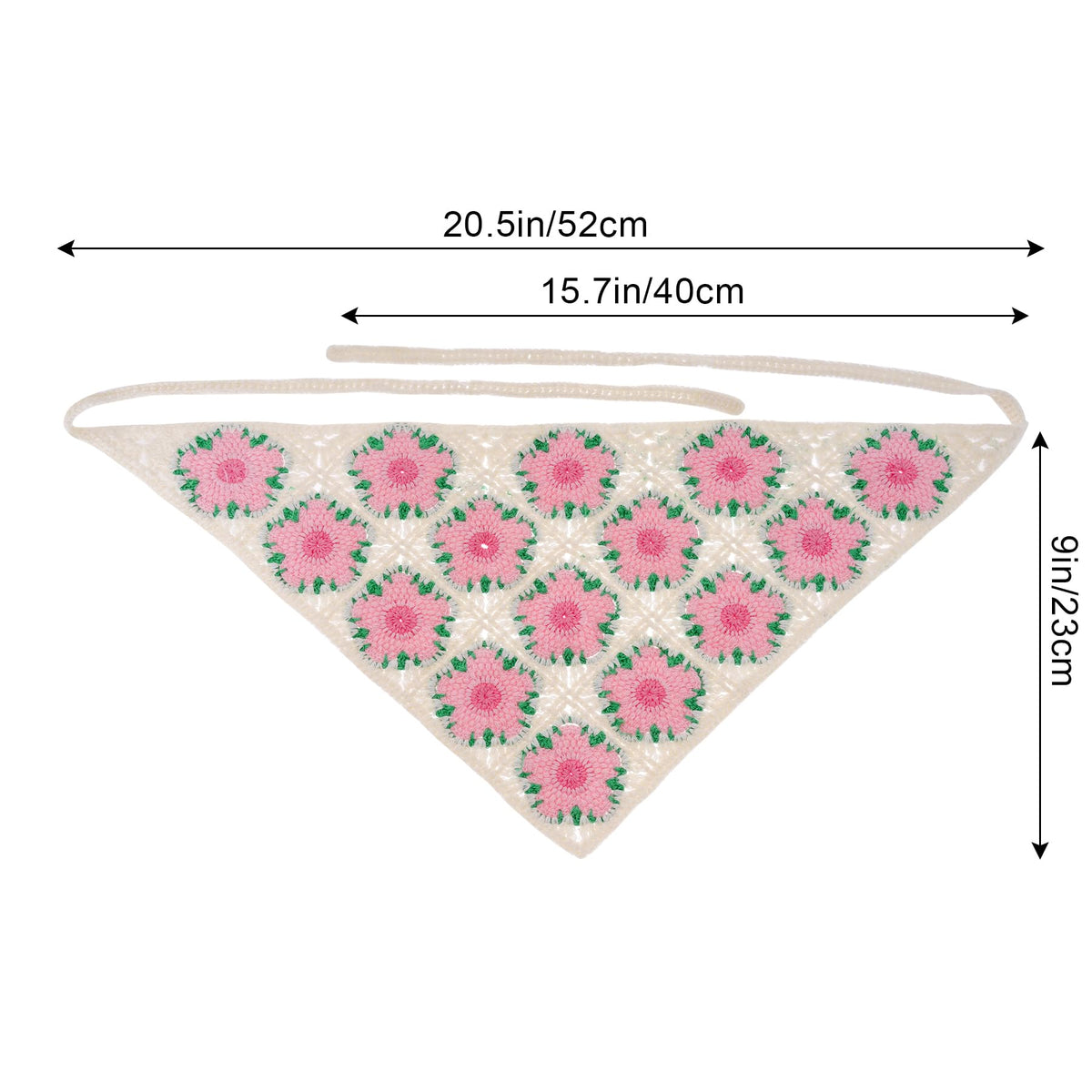hoyuwak Pink Crochet Head Scarf Bandanas Headbands Hair Scarf for Women Girls Knitted Strawberry Head Coverings Hair Accessories for Hair Styling Decor