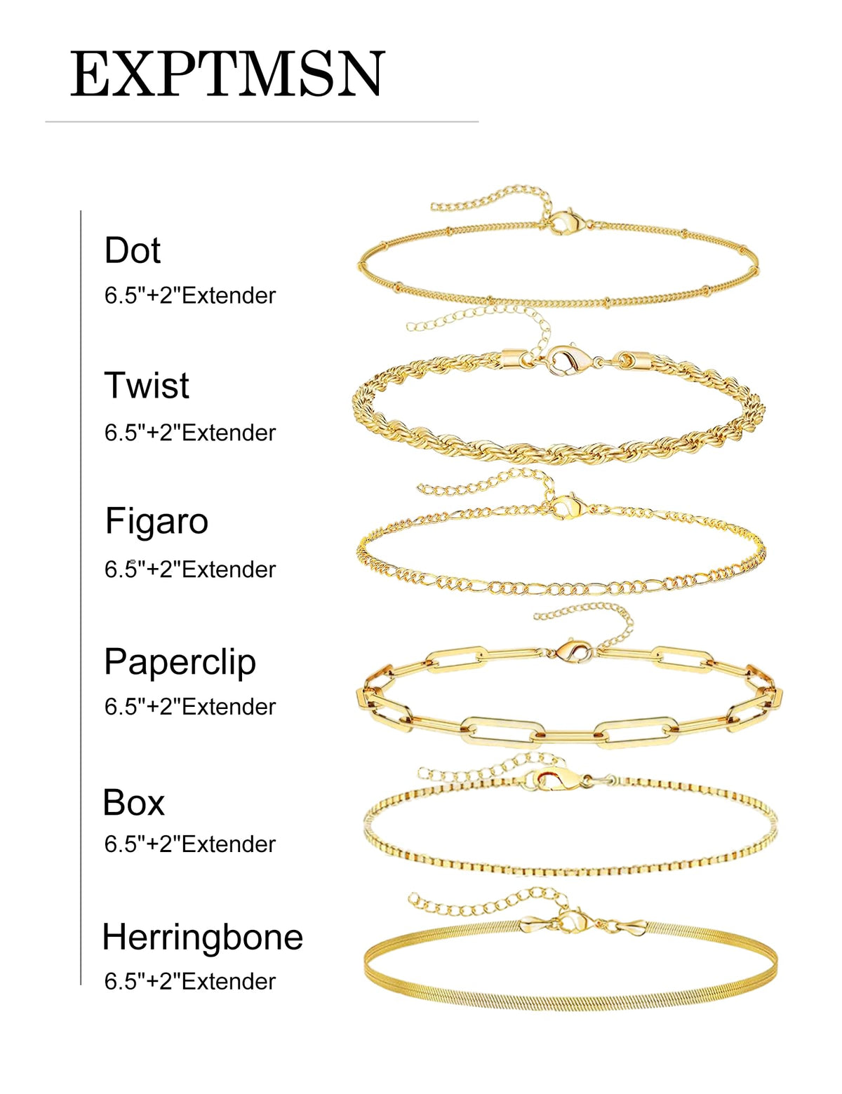 Gold Bracelets for Women - 14K Dainty Bracelets Set for Women, Gold Jewelry Sets for Women Trendy, Stackable Cuban Link Paperclip Chain Bracelet Pack Fashion Accessories Gifts for Women Mom
