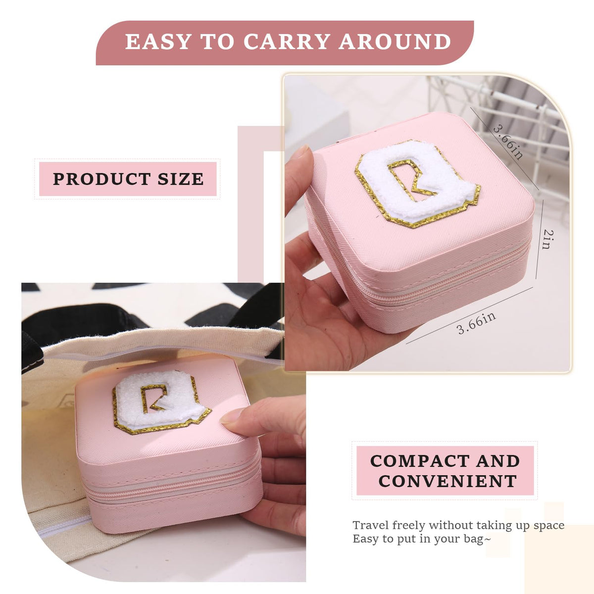 KElofoN Travel Jewelry Case and Organizer with Mirror - Gift for Women and Girls