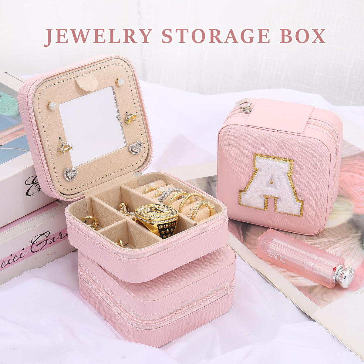 KElofoN Travel Jewelry Case and Organizer with Mirror - Gift for Women and Girls
