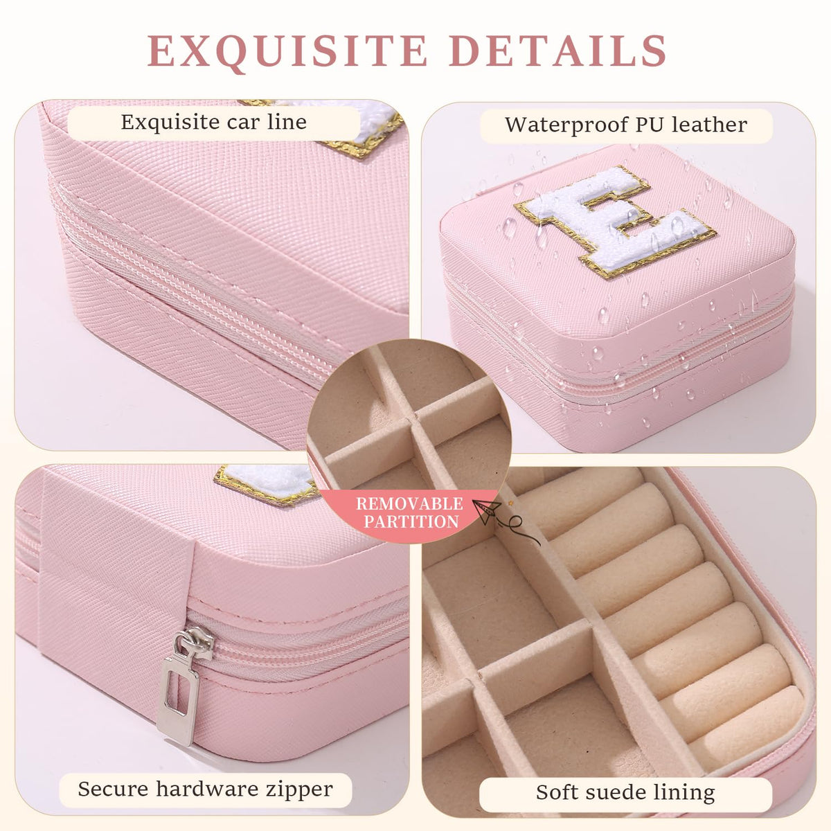 KElofoN Travel Jewelry Case and Organizer with Mirror - Gift for Women and Girls