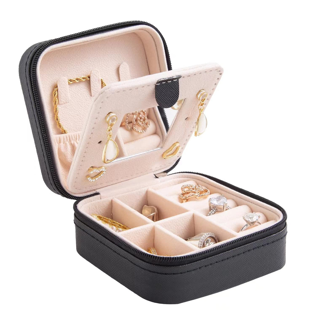 KElofoN Travel Jewelry Case and Organizer with Mirror - Gift for Women and Girls