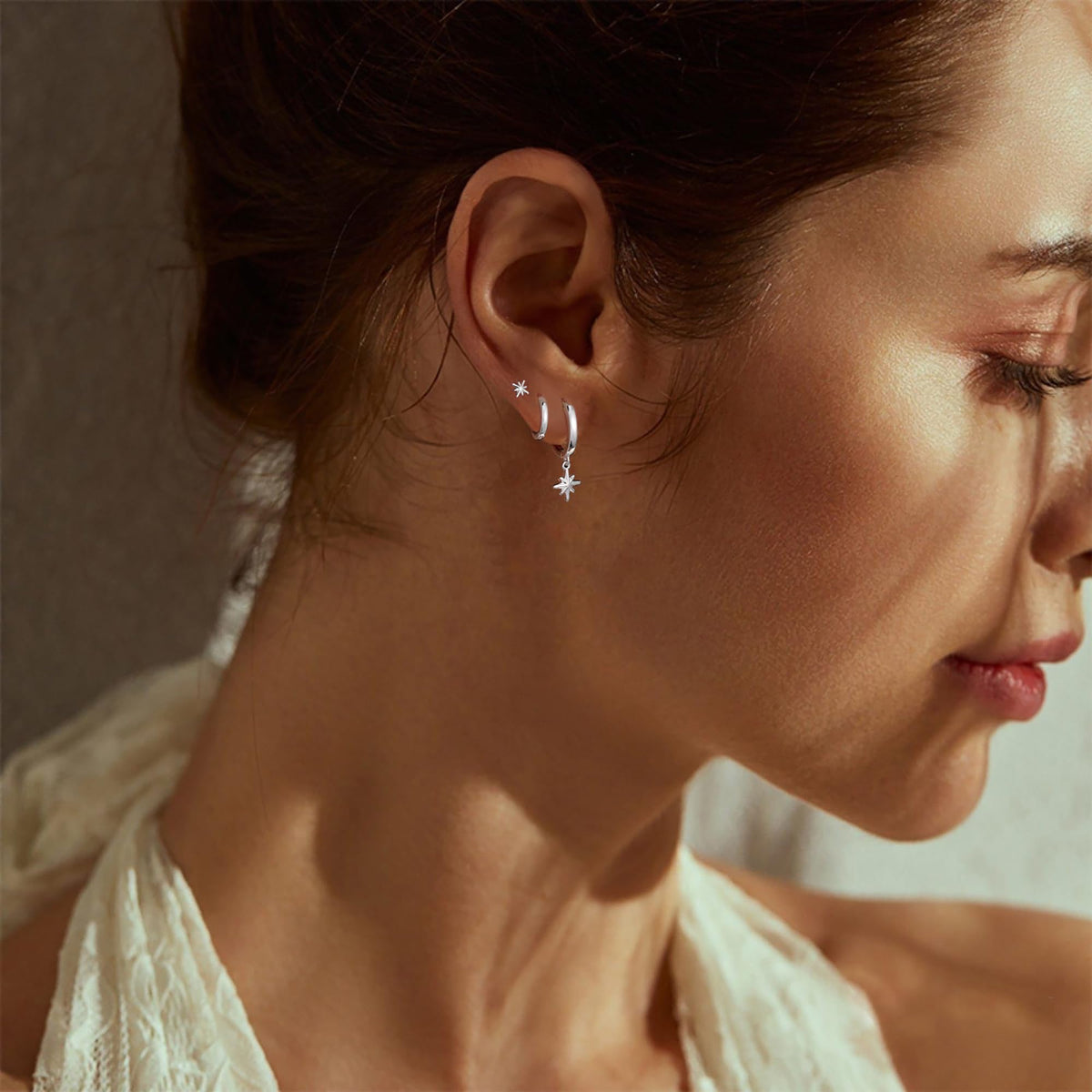 3 Pairs Gold Hoop Earrings Set: Dainty Stud Earrings Trendy Small 14K Gold Plated Hypoallergenic Dangle Cartilage Huggie Hoop Earrings for Women Gold Jewelry for Women Gifts