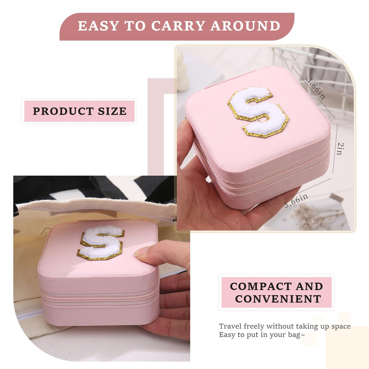 KElofoN Travel Jewelry Case and Organizer with Mirror - Gift for Women and Girls