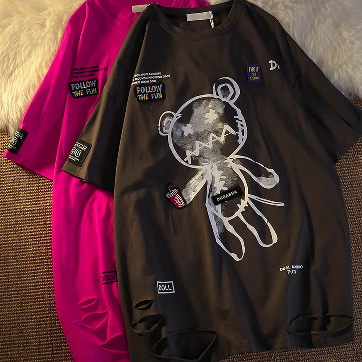 Women Goth T Shirt Y2K Harajuku Graphic Tops Cotton Anime Clothes