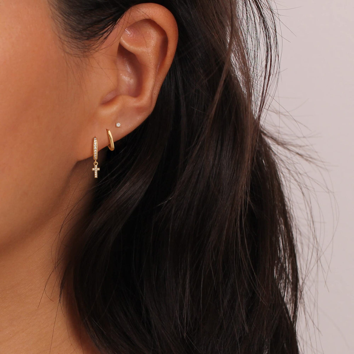 3 Pairs Gold Hoop Earrings Set: Dainty Stud Earrings Trendy Small 14K Gold Plated Hypoallergenic Dangle Cartilage Huggie Hoop Earrings for Women Gold Jewelry for Women Gifts