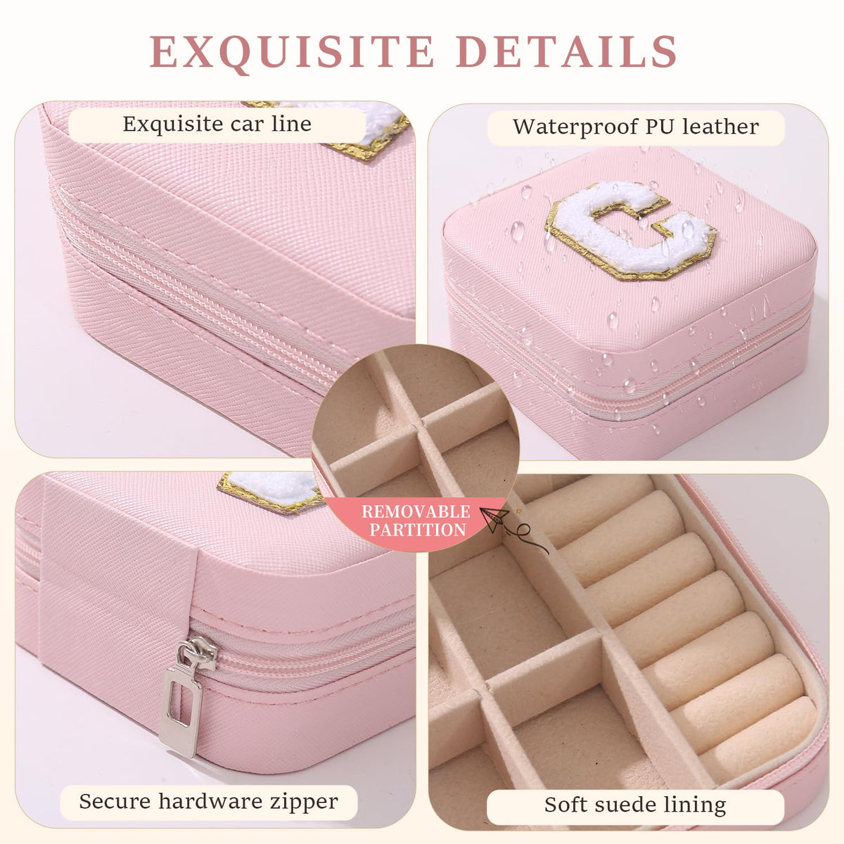 KElofoN Travel Jewelry Case and Organizer with Mirror - Gift for Women and Girls
