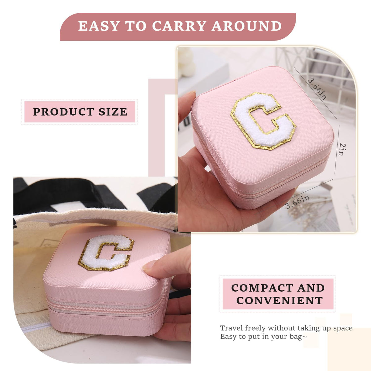 KElofoN Travel Jewelry Case and Organizer with Mirror - Gift for Women and Girls