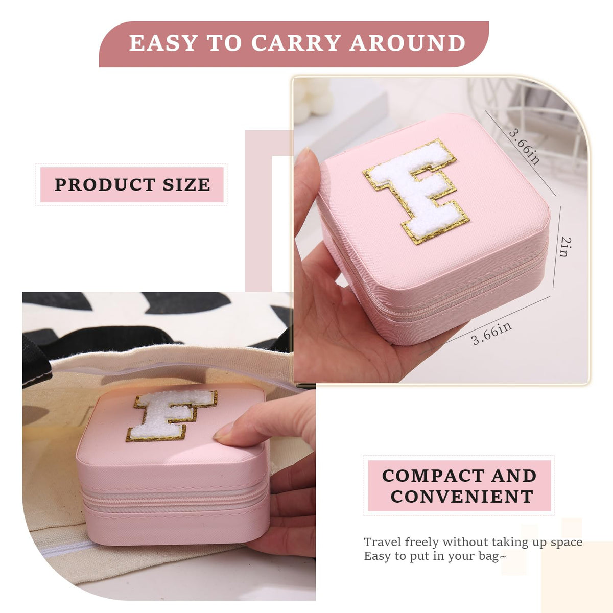 KElofoN Travel Jewelry Case and Organizer with Mirror - Gift for Women and Girls
