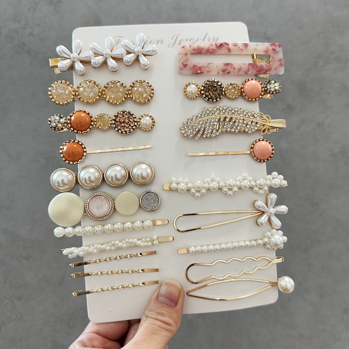 Mehayi 20 PCS Macaron Pearl Acrylic Resin Fashion Hair Clips Set, Cute Hair Barrettes Bobby Pins, Boho Fancy Hairpin Accessories Headwear Styling Tools, Gifts for Women Girls Decorative Wedding