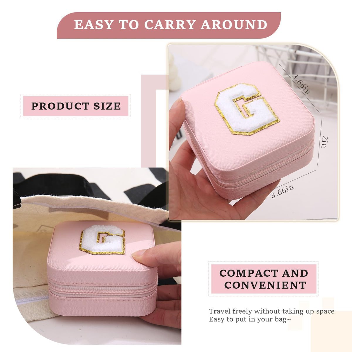 KElofoN Travel Jewelry Case and Organizer with Mirror - Gift for Women and Girls