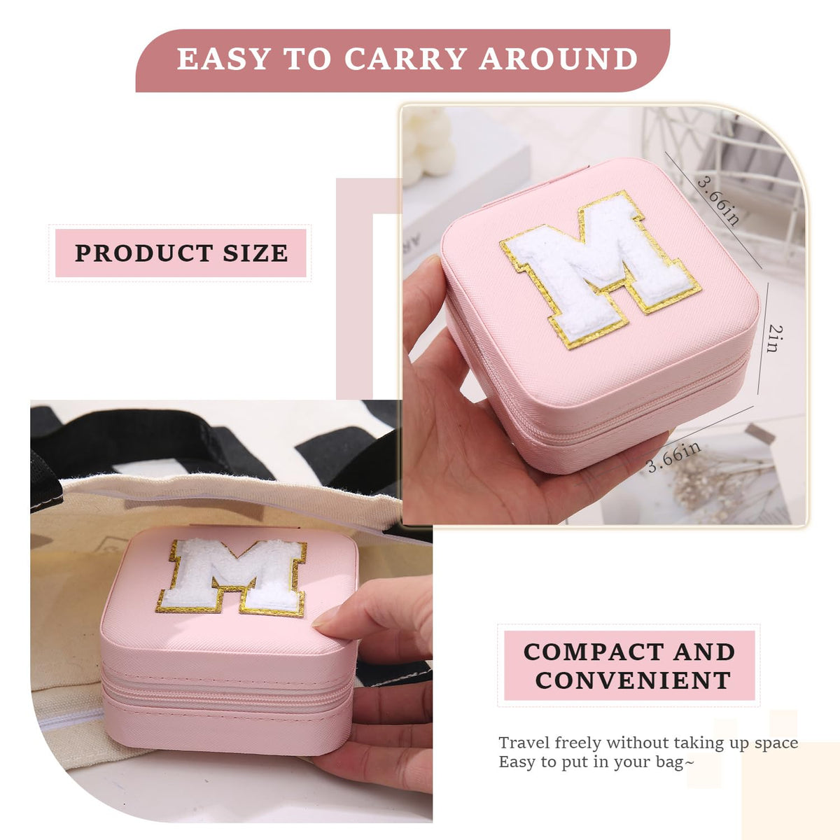 KElofoN Travel Jewelry Case and Organizer with Mirror - Gift for Women and Girls