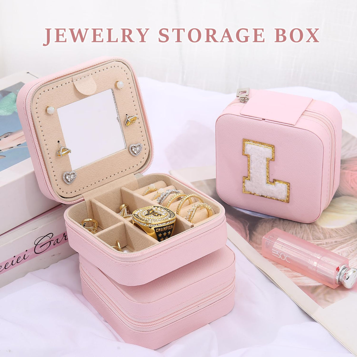 KElofoN Travel Jewelry Case and Organizer with Mirror - Gift for Women and Girls