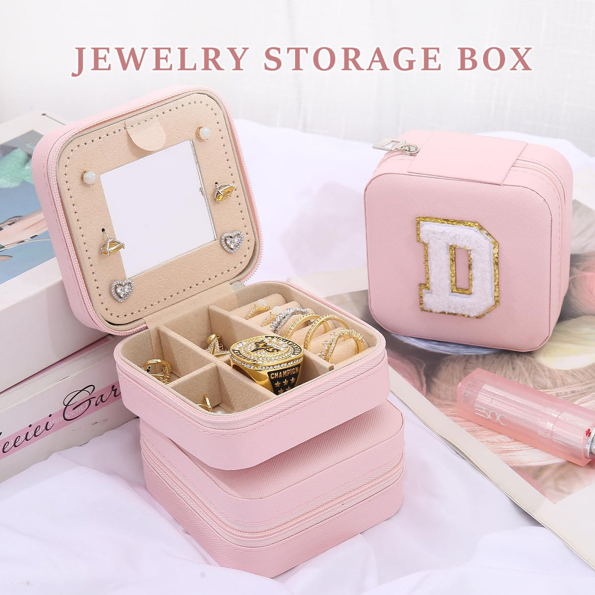 KElofoN Travel Jewelry Case and Organizer with Mirror - Gift for Women and Girls