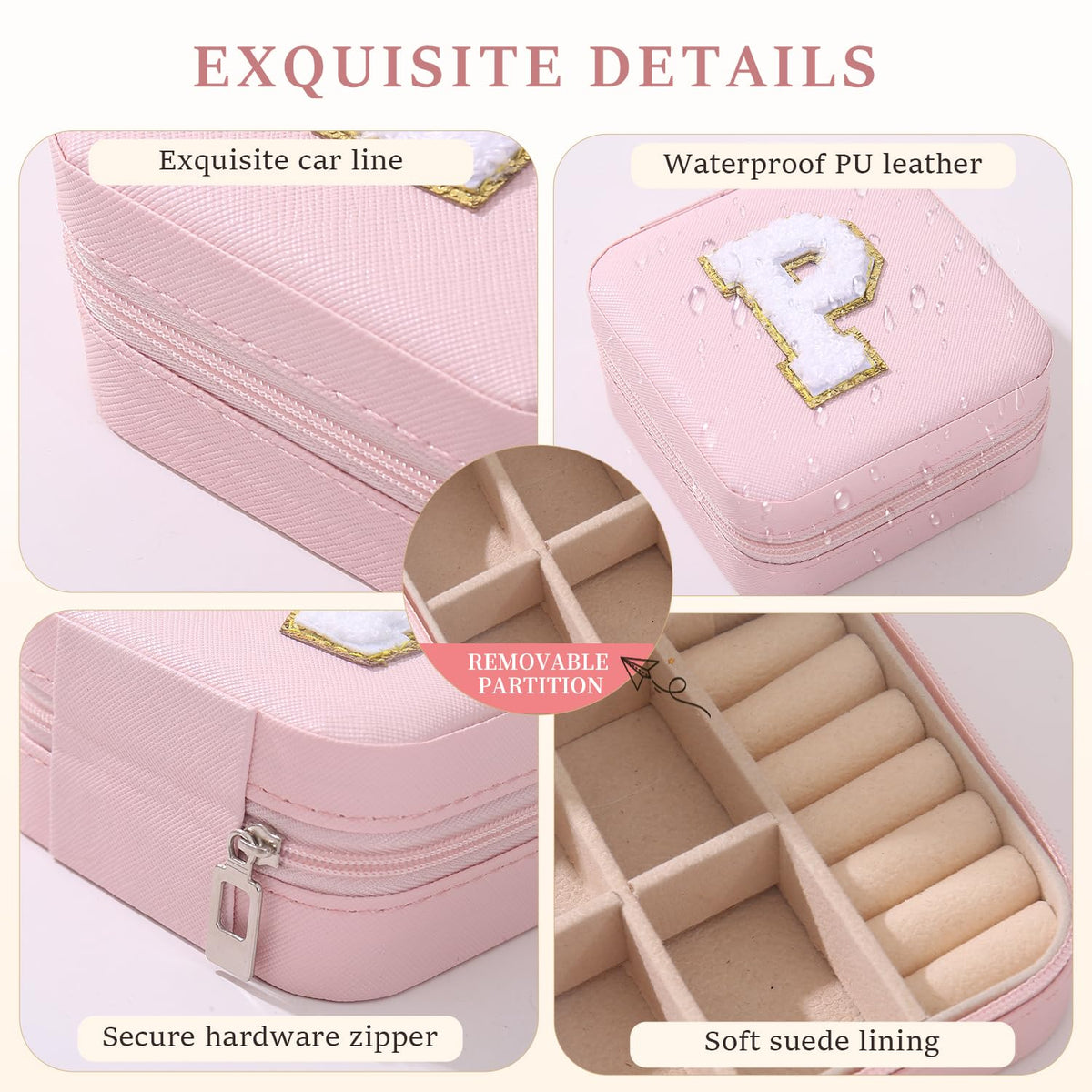 KElofoN Travel Jewelry Case and Organizer with Mirror - Gift for Women and Girls