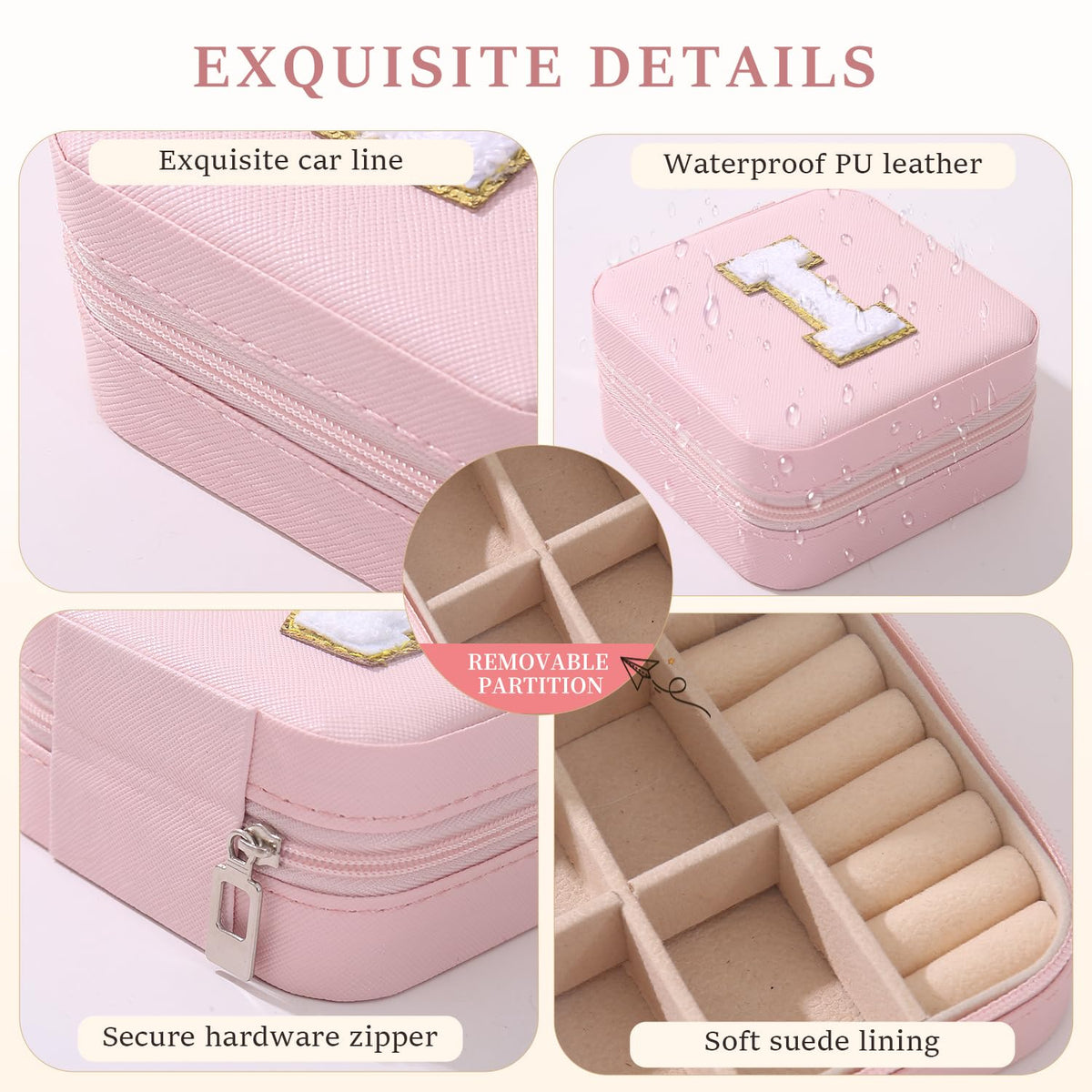 KElofoN Travel Jewelry Case and Organizer with Mirror - Gift for Women and Girls