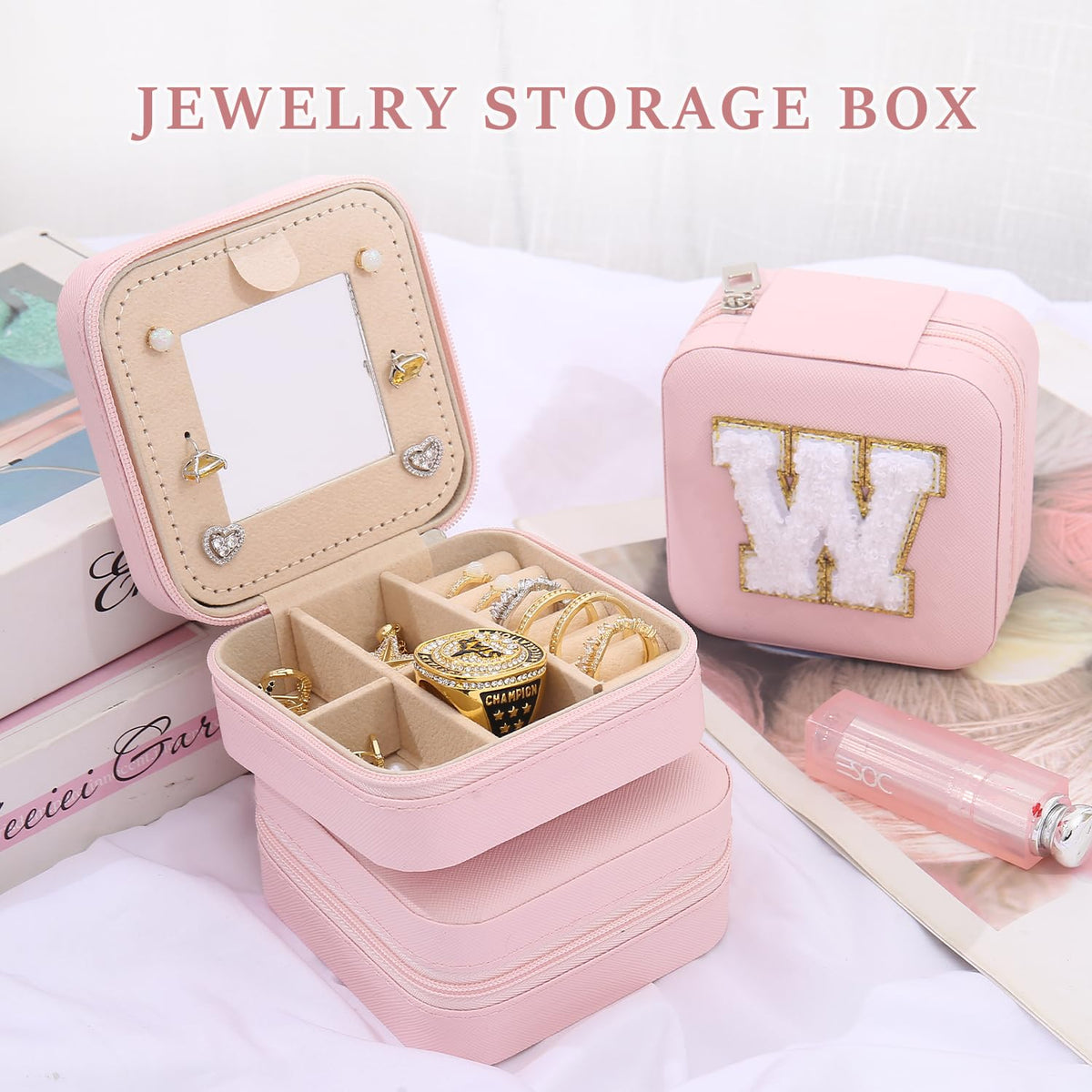 KElofoN Travel Jewelry Case and Organizer with Mirror - Gift for Women and Girls