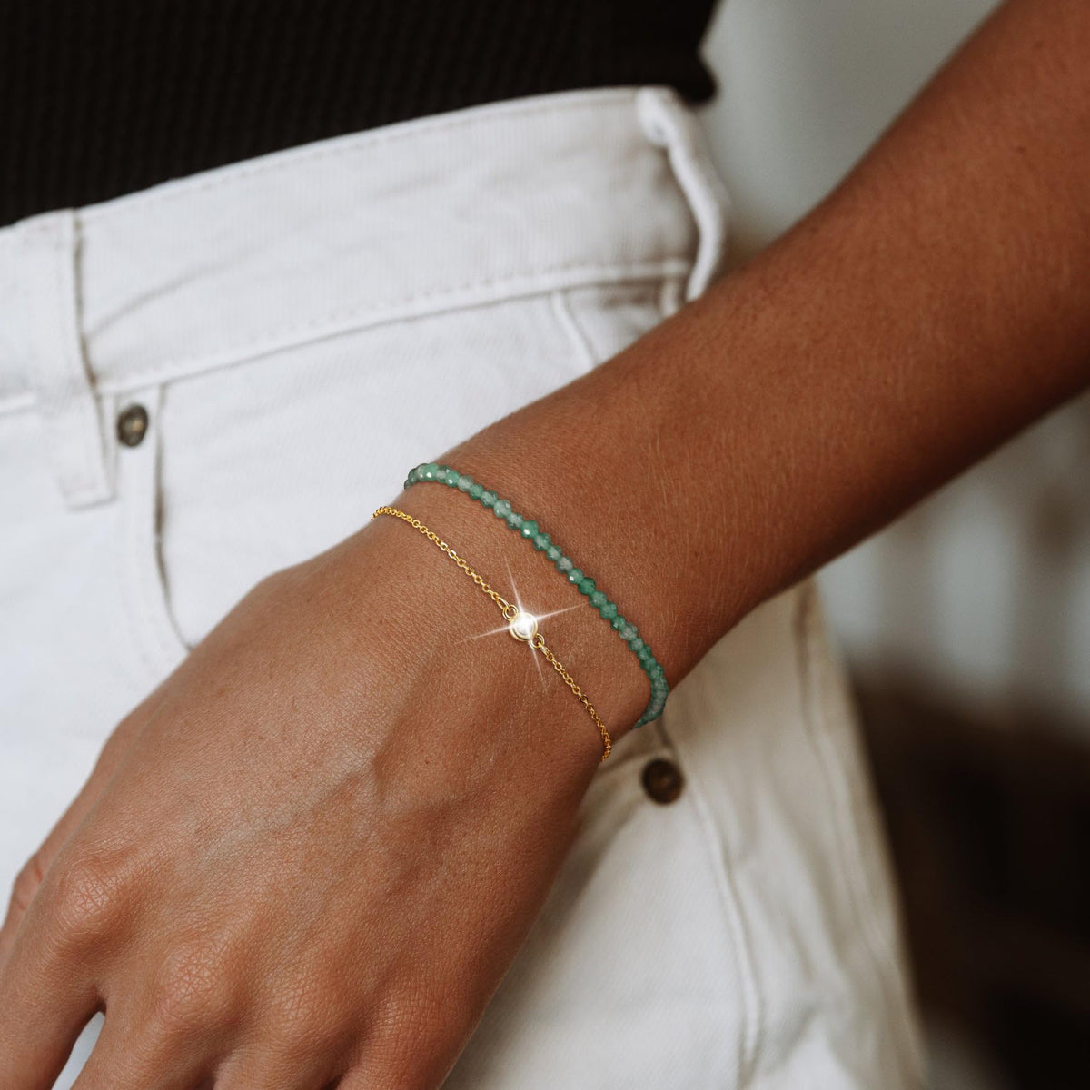 MBW Gold Bracelets for Women Trendy, Dainty 14K Gold Plated Bracelet Stack Beaded Chain Bracelet Set Thin Small Cute Paperclip Bracelets Fashion Waterproof Jewelry Gift Gold Accessories for Women