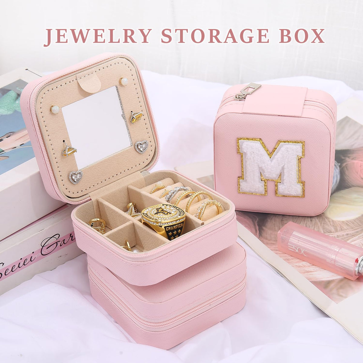 KElofoN Travel Jewelry Case and Organizer with Mirror - Gift for Women and Girls