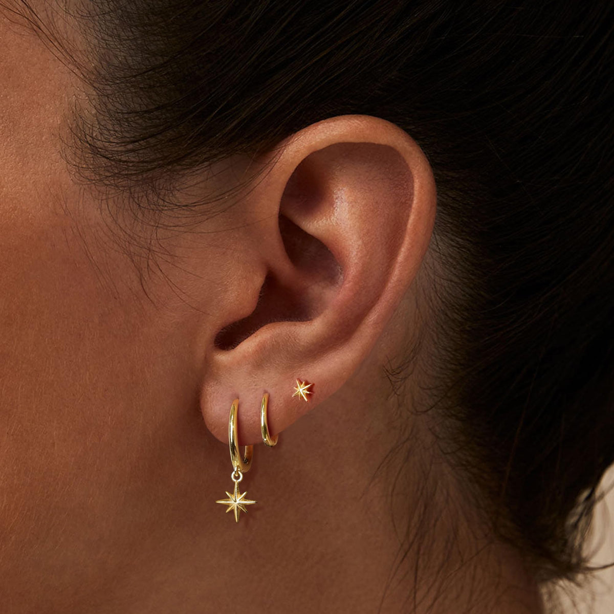 3 Pairs Gold Hoop Earrings Set: Dainty Stud Earrings Trendy Small 14K Gold Plated Hypoallergenic Dangle Cartilage Huggie Hoop Earrings for Women Gold Jewelry for Women Gifts