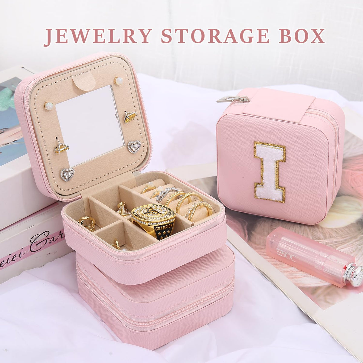 KElofoN Travel Jewelry Case and Organizer with Mirror - Gift for Women and Girls