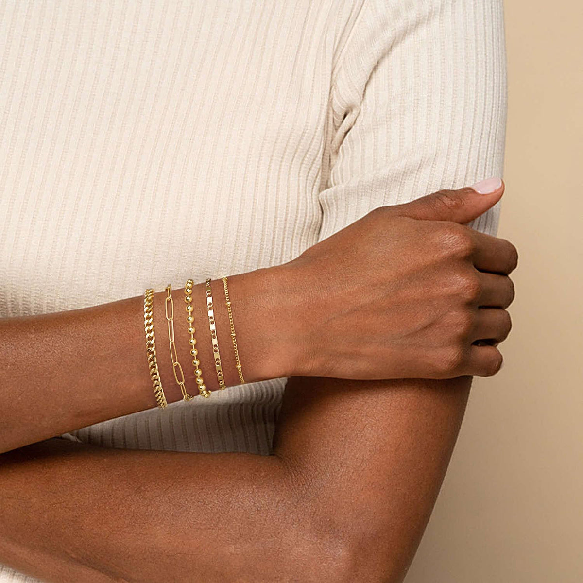 Gold Bracelets for Women,Dainty Bracelets Set for Women Trendy, Gold Bracelets Stack With Beaded, Cuban, Paperclip, Heart, Snake, Rope, Pearl, Cross, Hand Chain, Silver Jewelry Gifts for Women Christmas
