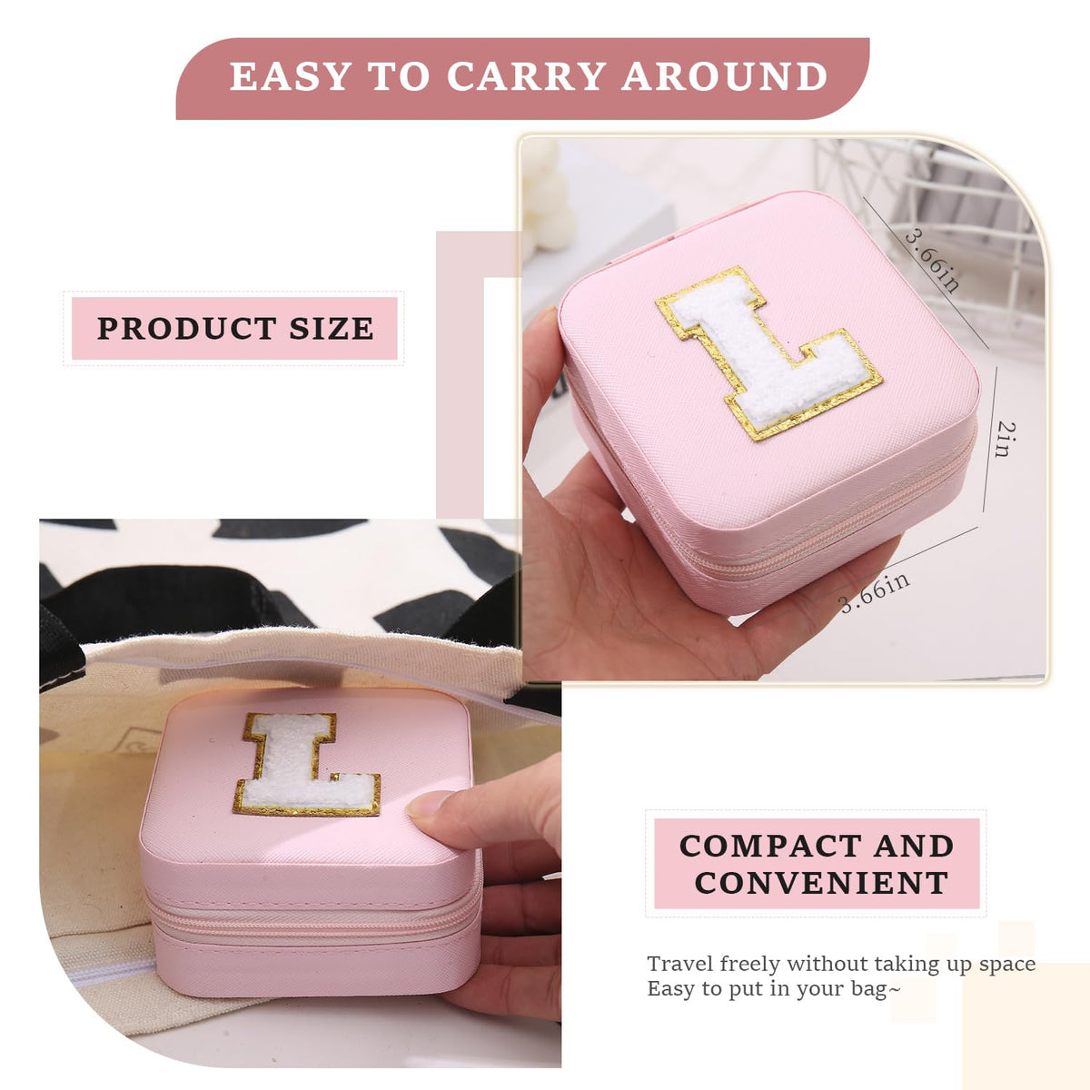 KElofoN Travel Jewelry Case and Organizer with Mirror - Gift for Women and Girls
