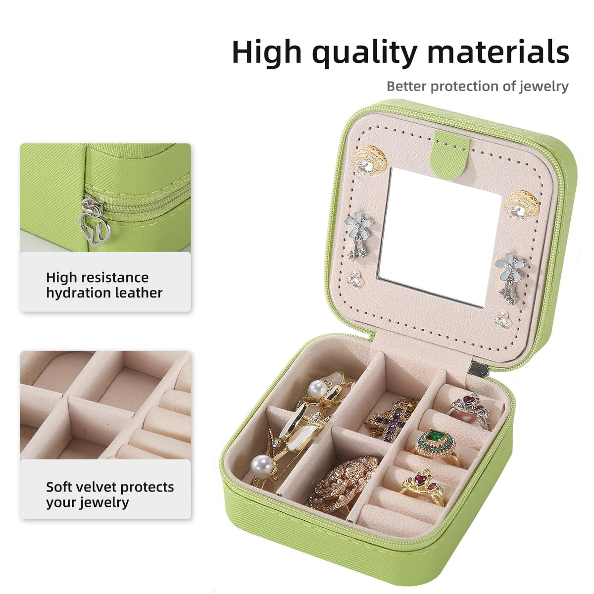 KElofoN Travel Jewelry Case and Organizer with Mirror - Gift for Women and Girls