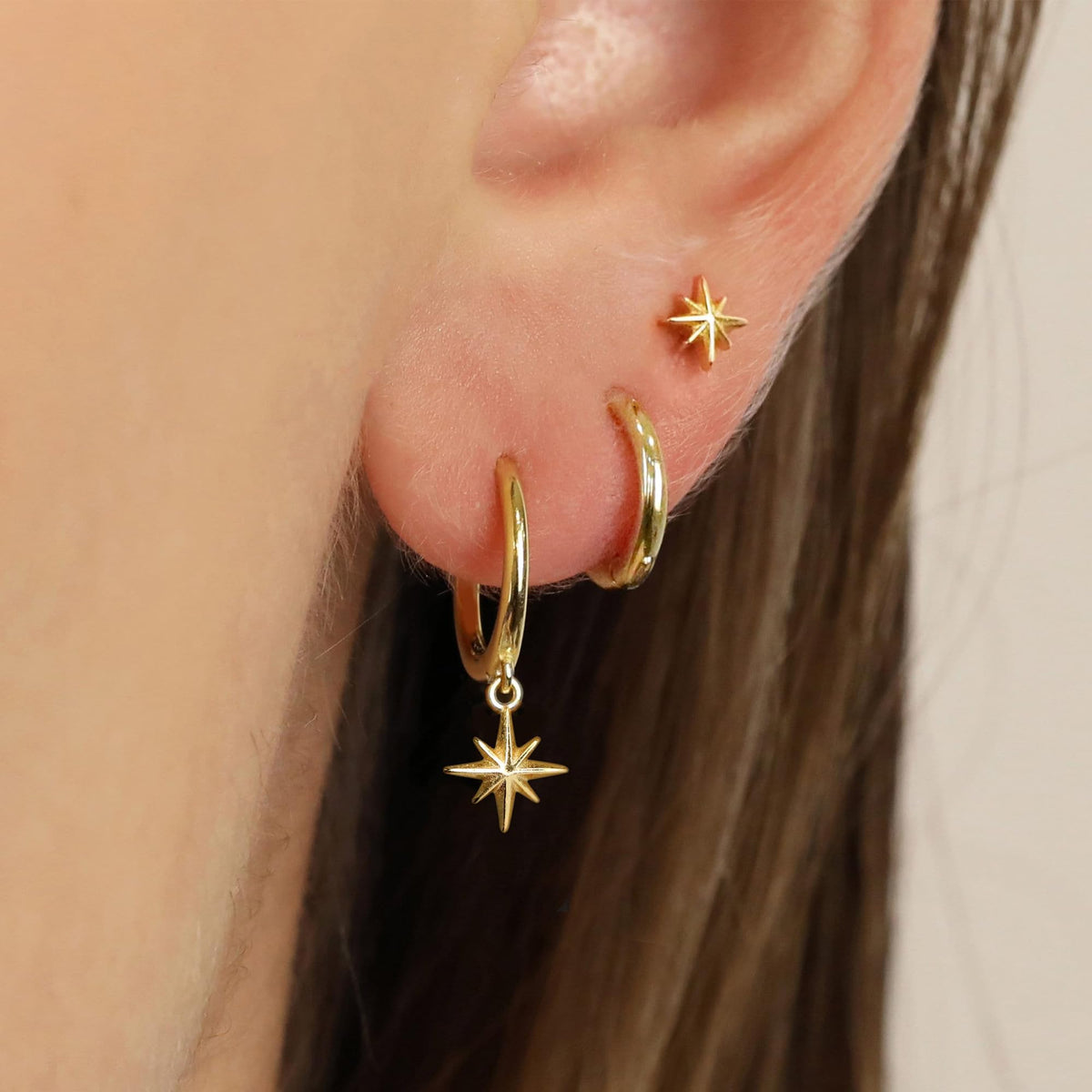 3 Pairs Gold Hoop Earrings Set: Dainty Stud Earrings Trendy Small 14K Gold Plated Hypoallergenic Dangle Cartilage Huggie Hoop Earrings for Women Gold Jewelry for Women Gifts