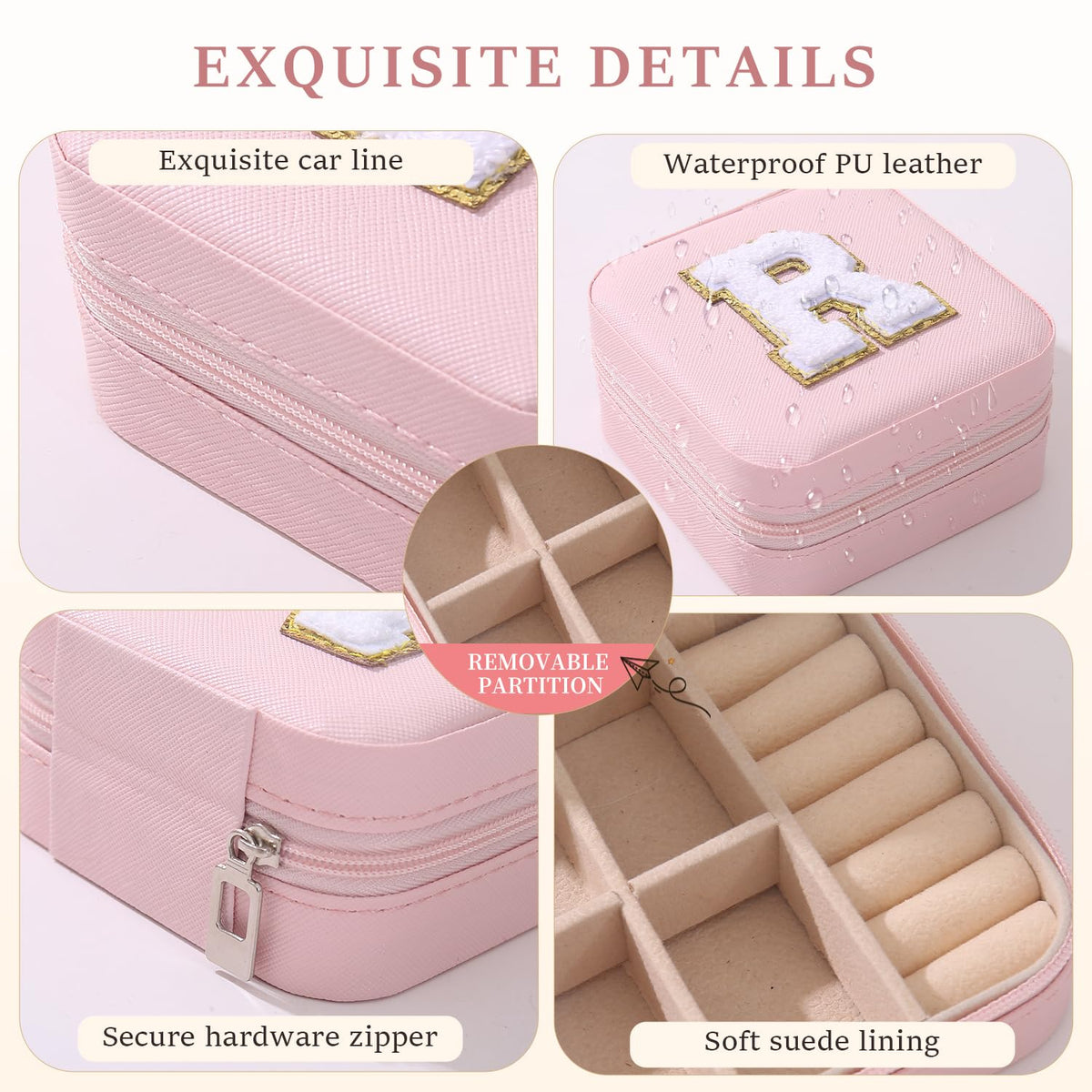 KElofoN Travel Jewelry Case and Organizer with Mirror - Gift for Women and Girls